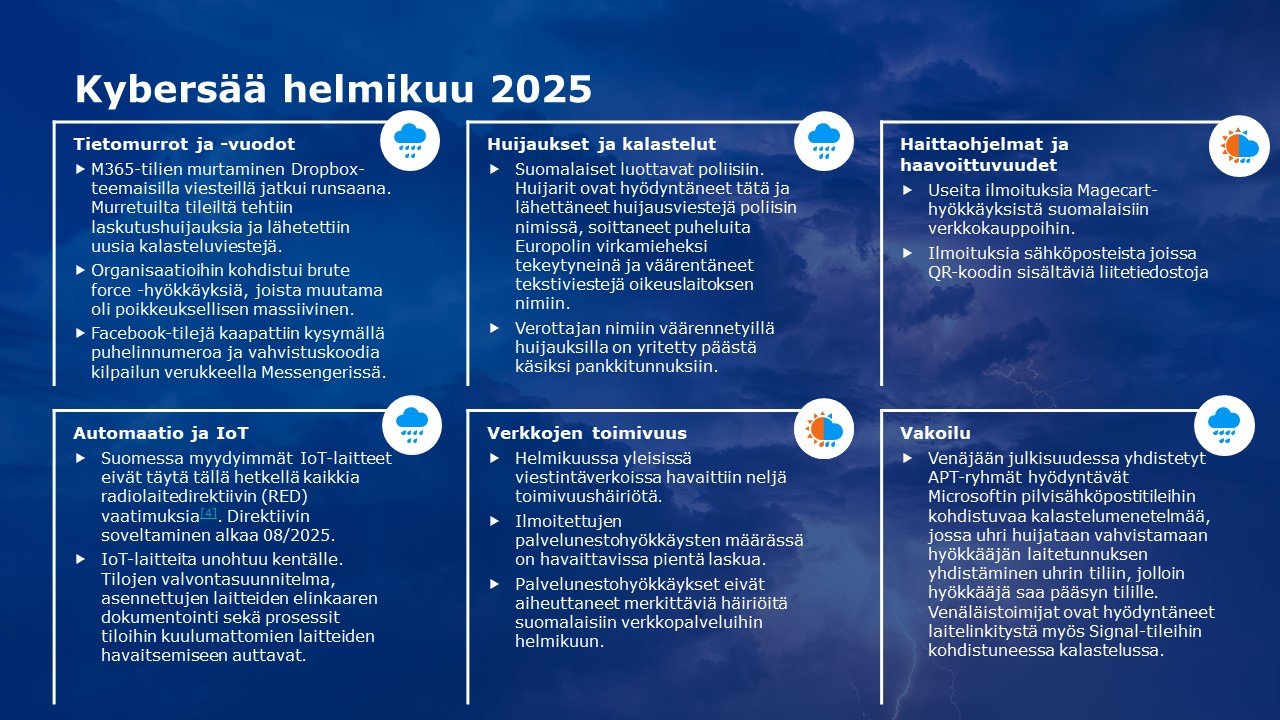 Kybersää helmikuu 2025