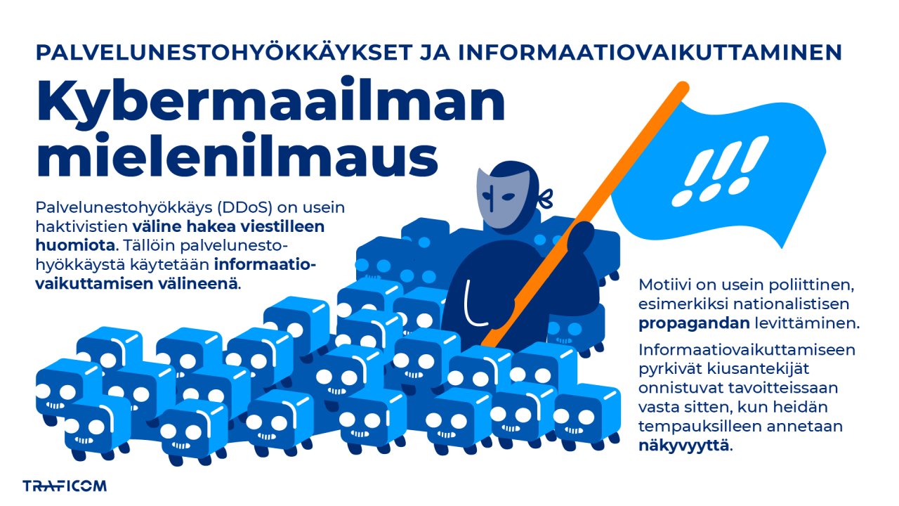 Palvelunestohyökkäykset ovat kybermaailman mielenilmauksia