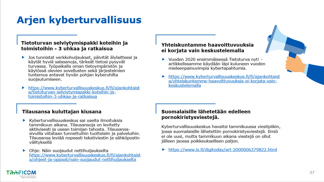 Arjen kyberturvallisuus-uutisia tammikuulta