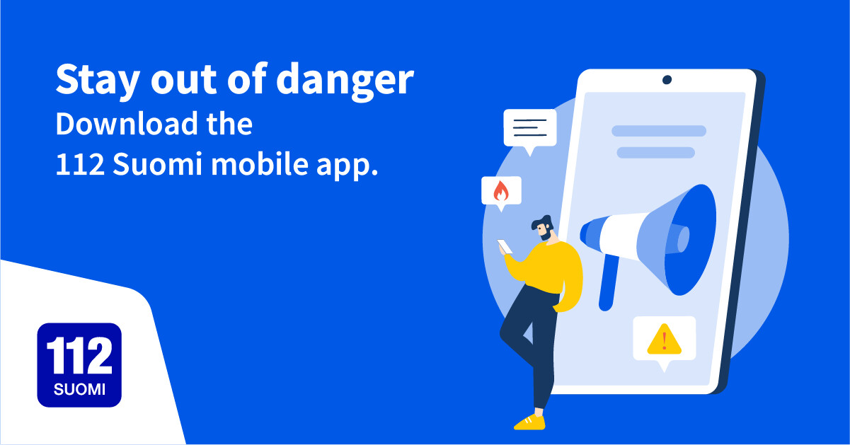 Stay out of danger. Download the 112 Suomi mobile app.